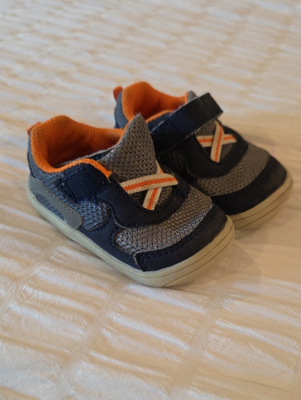 Stride Rite Navy, Gray and Orange Toddler Sneakers